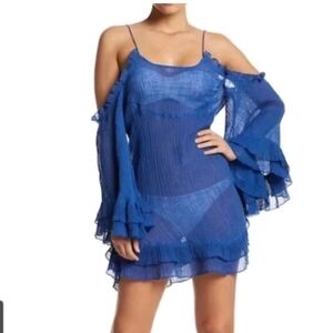RED CARTER XS cold shoulder swimsuit beach coverup dress tunic  top, New W/tags!